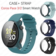 Sports silicone Strap with Glass Protector Case For COROS Pace Pro / Coros Pace 3 / Coros Pace 2 Sma