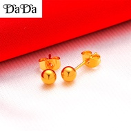 original 916 gold earrings from womens glutinous ear bean gold female models simple earrings jewelry