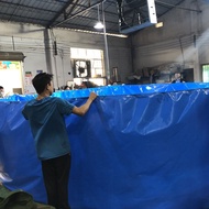 Lvju Round Canvas Fish Tank Liner Diameter 16ft by Height 5ft Fish Shrimp Pond Dia 4.9m x H 1.5m