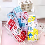 【children's gifts cute Milk box soft Pencil cases for children: pen bag/paper clip/magnetic bookmark/ball-pen/scratch gift card/pencil gifts set for kids teens school statione