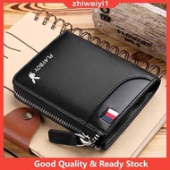 [Qian Chao Bao hang] Men's Wallet Short Youth Zipper Wallet Student Korean Driver's License Leather Case Card Wallet Wallet