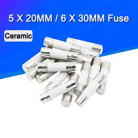 10PCS 5*20MM/6*30MM Fast blow Ceramic Fuse 250V 0.1A 0.25A 0.5A 1A 1.5A 2A 2.5A 3A 3.15A 4A 5A 6A 6.
