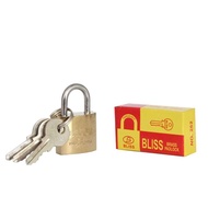 BLISS BRASS PADLOCK WITH 3 KEYS