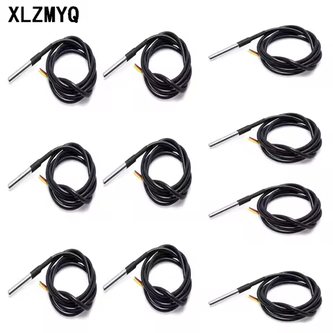 10pcs DS1820 Temperature Sensor Waterproof DS18b20 Temperature Probe 1M 2M 3M 5M Temperature Sensor 
