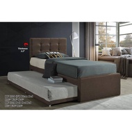 Tiktop Furniture  1+1 Fabric Divan Single Bed + Pull Out Bed Katil Single + Pull Out (Kain)