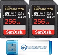 SanDisk (2 Pack) SDXC Memory Card 256GB UHS-II Extreme Pro V60 for Photo and Video (SDSDXEP-256G-GN4
