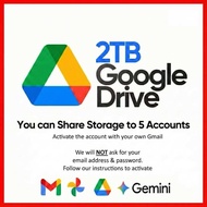 Google Drive 2TB Free Share to 5 Gmail | Family G-One | Private Own Account