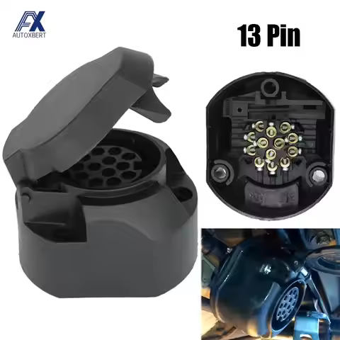 13 Pin Euro Plastic Trailer Socket Car Accessories Caravans 13 Pole Tow Bar Towing Socket Plug 12V E