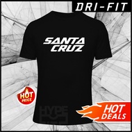 Dri Fit NEW Santa Cruz Logo Cycling Bicycle MTB Mountain Bike Logo T-Shirt Tee Microfiber 160GSM Qui