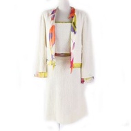 香奈兒 (CHANEL) Vintage 00T P15633 三件套，象牙色和多色，40 碼，法國製造，正品，女士，品相極佳。