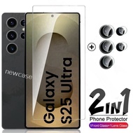 2in1 Screen Protector Tempered Glass For Samsung Galaxy S25 S24 S23 S22 Plus FE Ultra 5G GalaxyS25 S