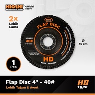 HIOSHI / Flap Disc/Stacking Sandpaper/4"x 16mm/10cm/Calcinide Oxide/ 40 60 80 100 120 150 180 - HD