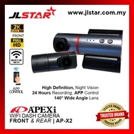 Apexi AP-X2 Android Car HD Recorder Dashcam Front & Rear Car Camera APP Control Full HD 1080p High Q