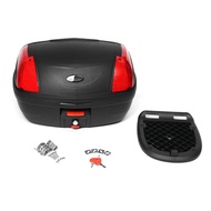52L Secure Latch Black Motorcycle Trunk With Lock Scooter Top box Durable Rear Storage Luggage Topbo