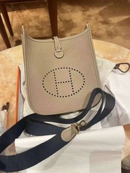 大象灰Hermes Mini Evelyne