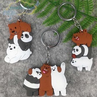 MALCOLM Cartoon We Bare Bears Toy Gift Key Chain Bear Keychain Cute Bag Trinket Silica Gel Car Interior Accessories Animal Series Panda Key Rings