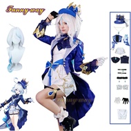 Genshin Impact Fontaine Furina/Focalors Cosplay Costume Furina Cosplay Dress Hat Wig Uniform Outfits