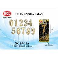 LILIN Gold number candles