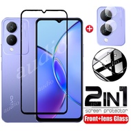 2in1 Tempered Glass Film For Vivo Y17s 4G 2023 Screen Protector Soft HD Camera Lens Film For Vivo Y 