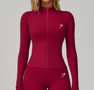 Gymshark Zipper Yoga Long-sleeved Slimming Sun Protection Jacket Womens Summer Quick-drying Cool Yog