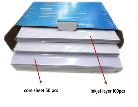 100 sets A4 Size 0.78mm Thick Blank Inkjet Print PVC Sheet(White) For PVC ID Card Making Membership 