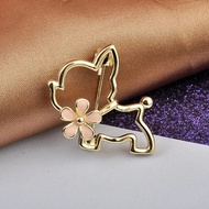 Anti Glare Brooch Gold Cherry Blossom Puppy Brooch High-end Women's Brooch Suit Accessories Pin Accessories Brooch Cherry Blossom Puppy