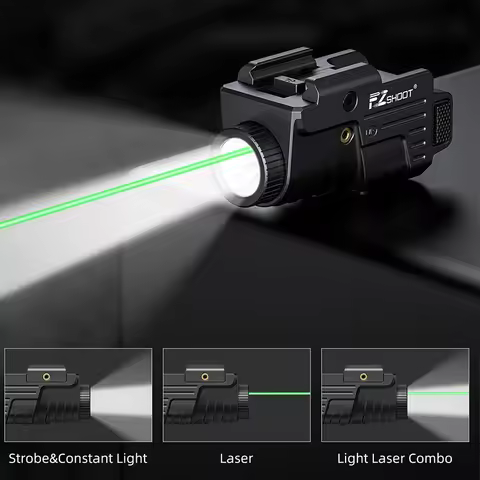 Tactical Flashlight 800 Lumens Laser Light Laser Combo Compatible with Pistol Glock Picatinny Rail R