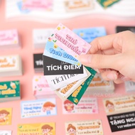 Milk tea loyalty card, cafe loyalty card, milk tea shop loyalty card - Size 3 x 5.4 cm, matte lamina