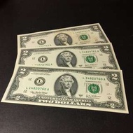 US$2罕有連號鈔票