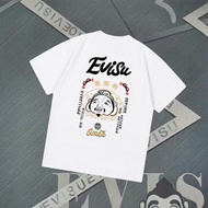 EVISU/God of Fortune 2026 Round Neck Short-Sleeved T-Shirt Couple Style Men Style 100% Cotton Custom