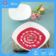 Tô choãng ảo Long Phương Bát tô miệng vuông dáng lùn kiểu mới sứ trắng cao cấp