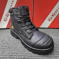 Kickers Safety Limited Edition PRO Safety 3066 Monogram Mid Cut Lace Up Full Black Safety Shoes