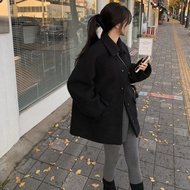 DayDay Girl|Korean Style Gentle Retro Autumn Winter Atmosphere Woolen Coat Lapel Mushroom Button War