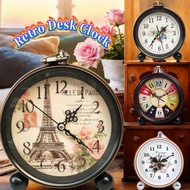 [] 5.5inch Vintage Alarm Clock Metal Silent Retro Alarm Clock, Sweep Second Movement, Student Kids B