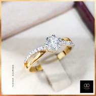 แหวนเพชร Diamond แท้ 100% (ไม่แท้ยินดีคืนเงิน) ทองคำแท้ 18K แหวนเพชรหรู (TEERAK) PLATINUM(ทองคำขาว) แจ้งขนาดทาง (INBOX)