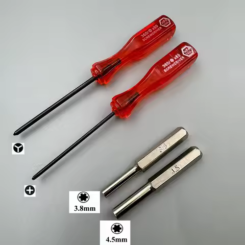 For N64/NDS/Wii/GBA/N64/SNES/NES PS3 PS4 Screwdriver Set 3.8mm &4.5mm bit + Y Repair Tools Kit For G