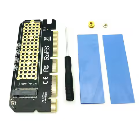 M.2 NVME PCIE to M2 Adapter LED NVME SSD M2 PCIE x16 Expansion Card Computer Adapter Interface M.2 N