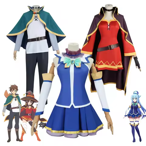 Anime Satou Kazuma Cosplay Costume Aqua Megumin Wonderful School Uniform Halloween Role Play Outfits