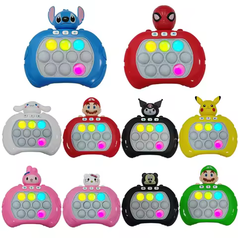 New Lilo & Stitch Quick Push Game Pop Up Fidget Bubble Electronic Pop it Pro Game Light AntiStress T