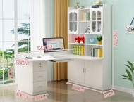 ❄️實木書桌書架desk cabinet組合轉角 ❄️電腦桌書桌書櫃一體 簡約臥室家用學習兒童桌#書桌櫃#desk cabinet