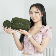 Hadara กระเป๋าสตางค์ใบยาว รุ่น Wallet no.17s ปักสไตล์เกาหลี มีสายครอสบอดี้ กระจายน้ำหนัก