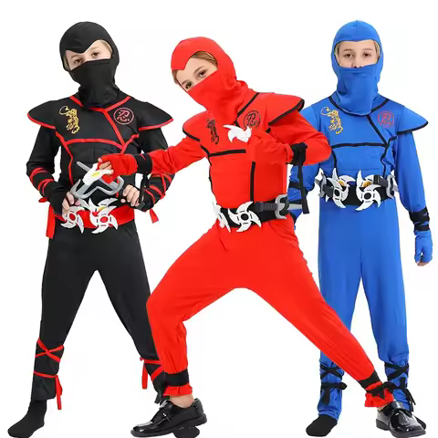 Disfraz de Ninja para Halloween, Disfraz de Samurai Japonés, Mono de Ninja con Accesorios de Espuma
