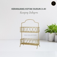 Yen 2-Tier Box Basket - A1 Iron Basket Multipurpose Basket