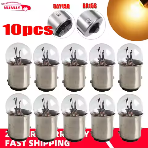 10Pcs G18 Car Bulb Door Lights 5W/10W 12V/24V 10W BA15S BAY15D Clear Recar Cxternal Lights Side Turn