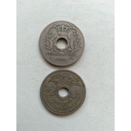Uang kuno koin jaman belanda 5 sen bolong nederln indie kondisi bagus