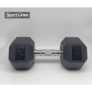 Rubber Hexagon Dumbell 35lbs.