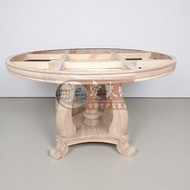Solid Wood White Embryo Multifunctional Dining Table Dining Table Stand Chinese Marble Round Table R