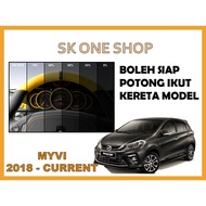 Perodua Myvi 2018-2022 4 Door Tinted UV (Gelap 50% 65% 80% 95%) Siap Potong / Car Tinted / Tinted Ke