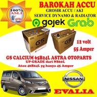 Aki Gs Astra Mobil Nissan Evalia Gs Calcium 65B24L , 55 Ah