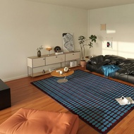 Navy Striped Area Rug Vintage Design Carpet for Living Room Easy to Clean Non-Slip Home Decor